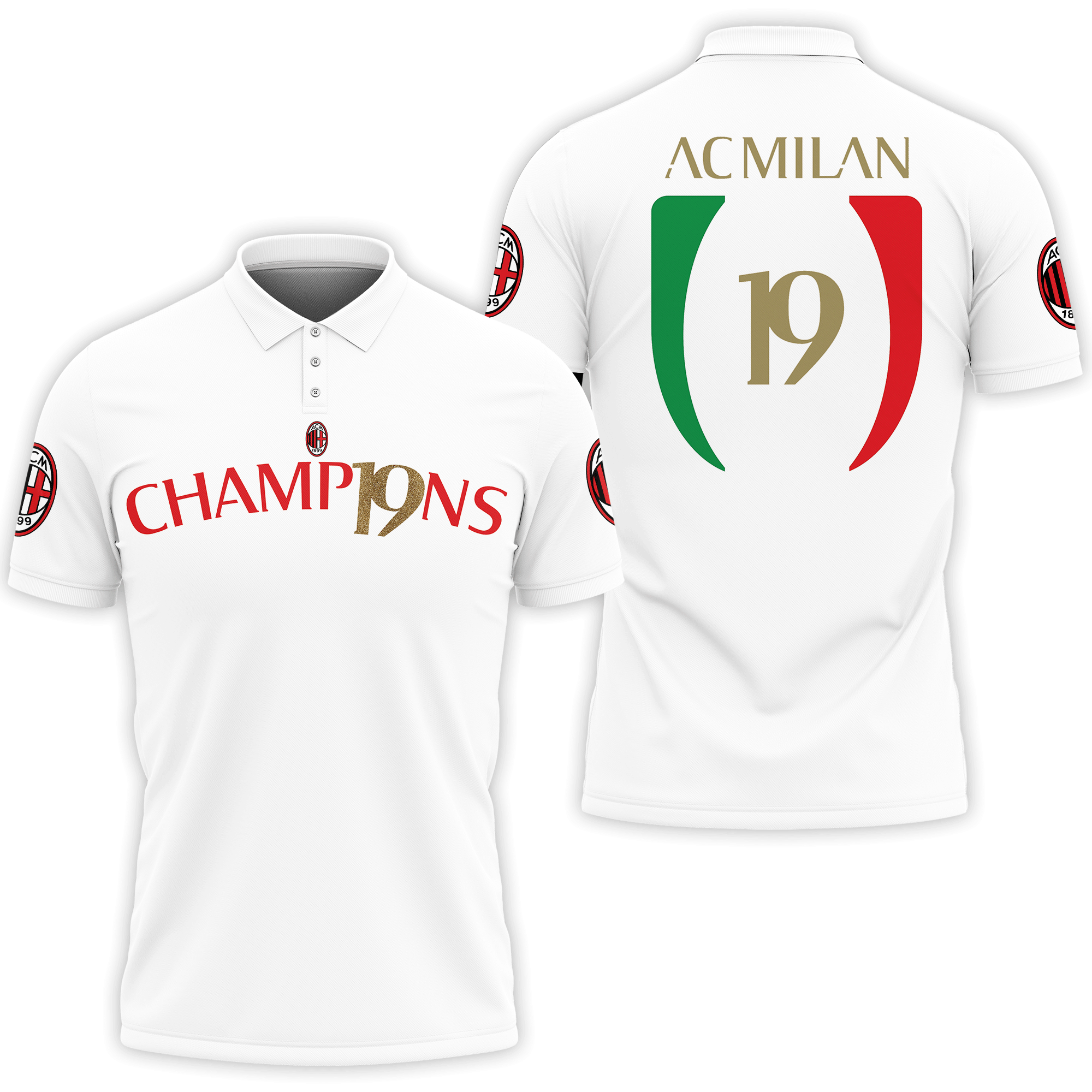 AC MILAN Polo Shirt 3D Printed Ver 4