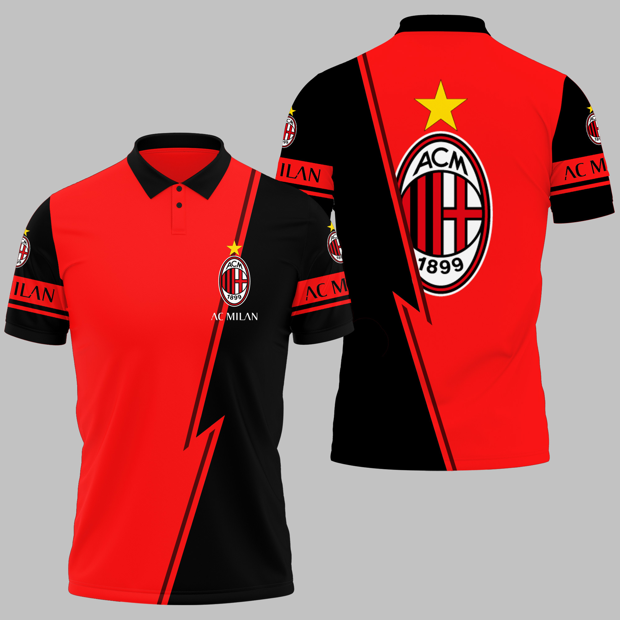 AC MILAN Polo Shirt 3D Printed Ver 7