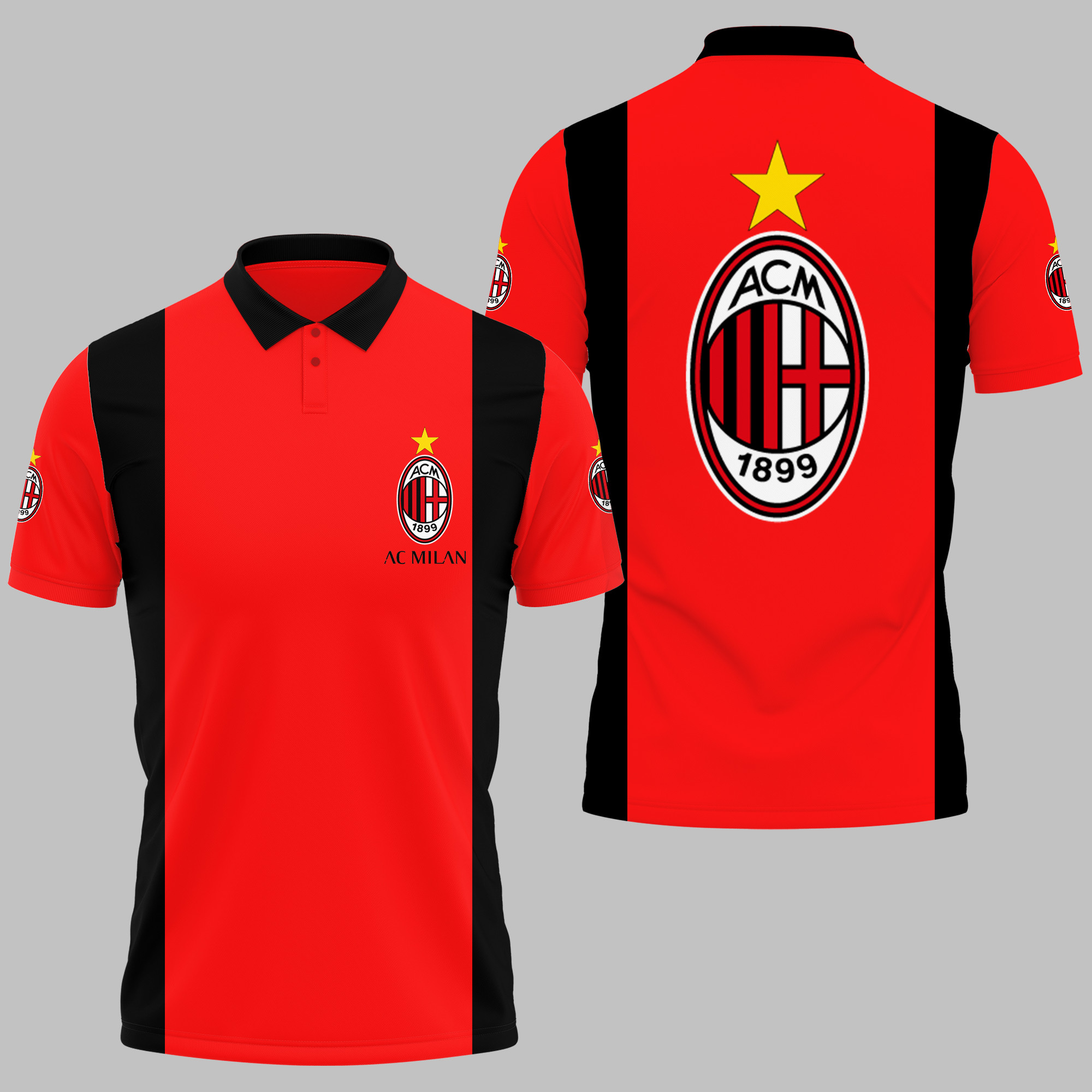 AC MILAN Polo Shirt 3D Printed Ver 8