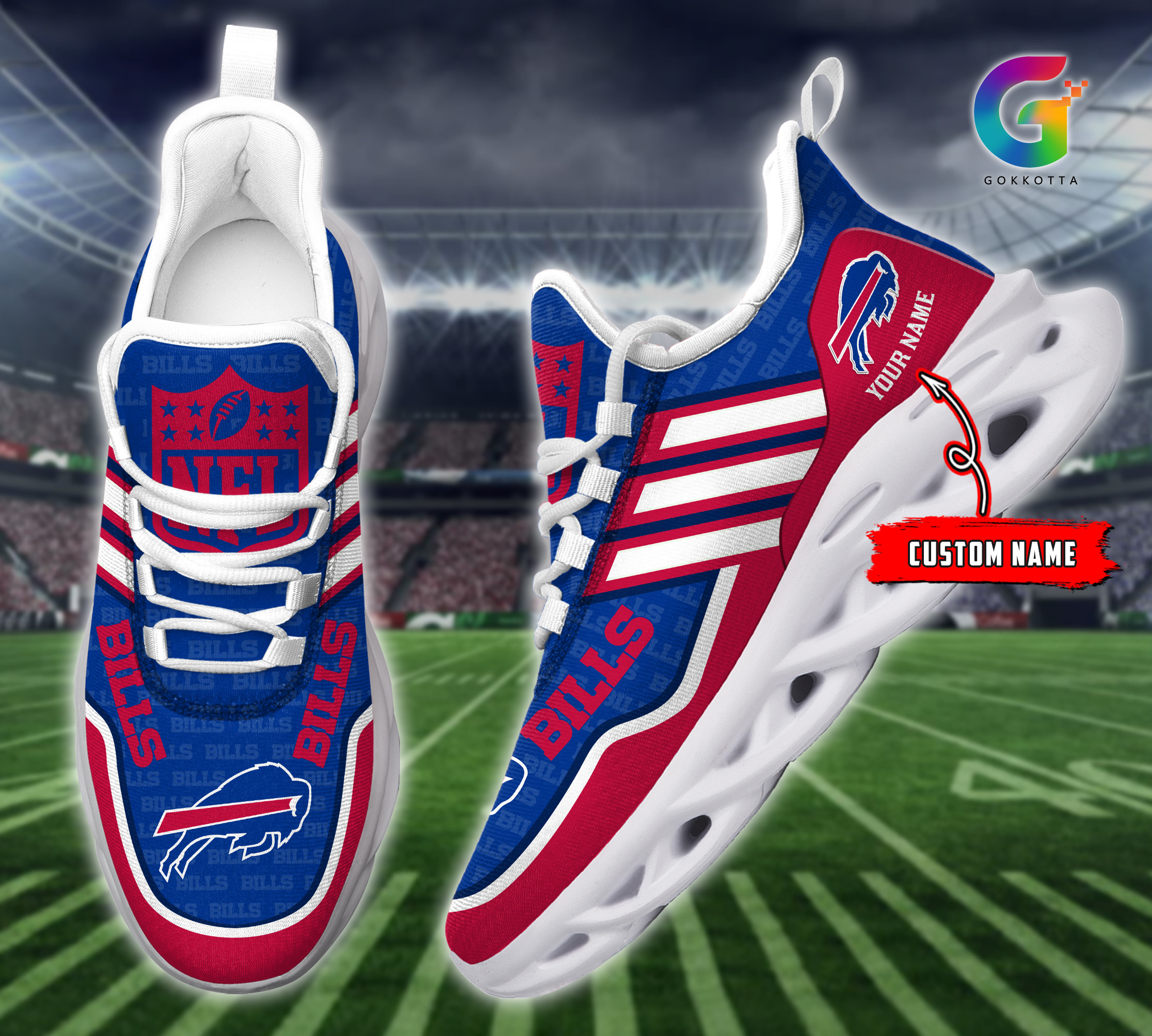 Buffalo Bills M9 Personalized Max Soul Shoes DISNFLM921112901