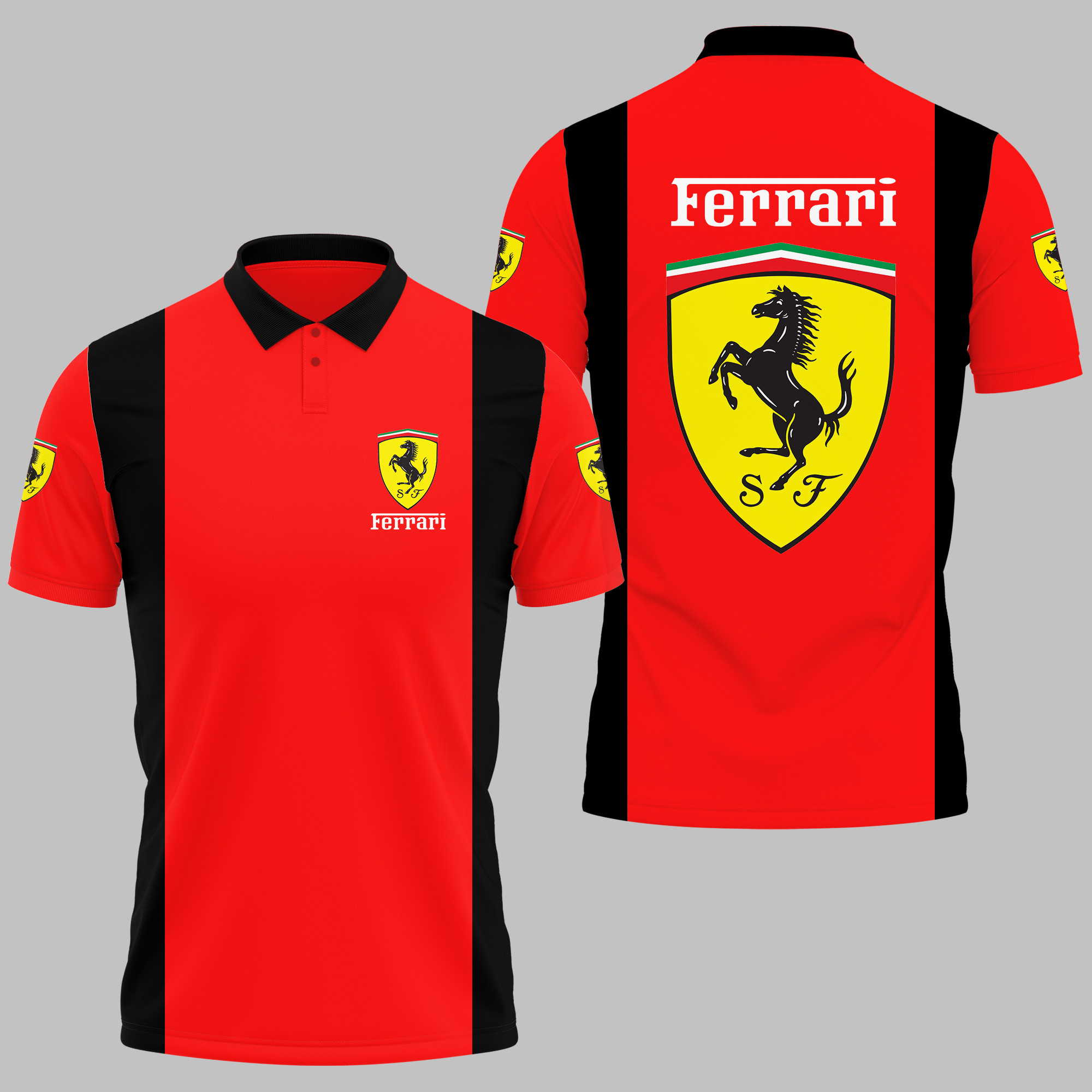 Ferrari Polo Shirt 3D Printed Ver 10