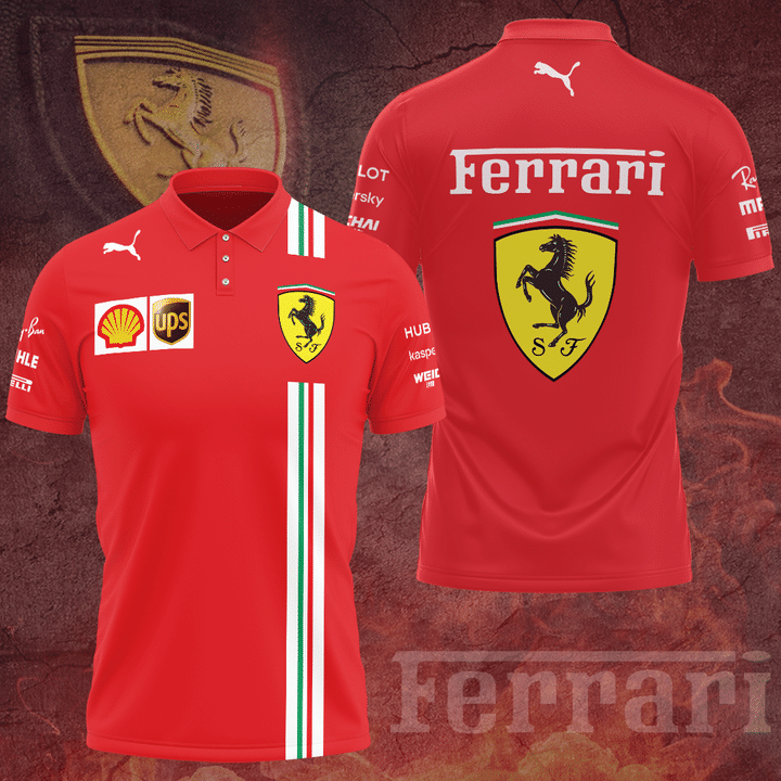 Ferrari Polo Shirt 3D Printed Ver 6