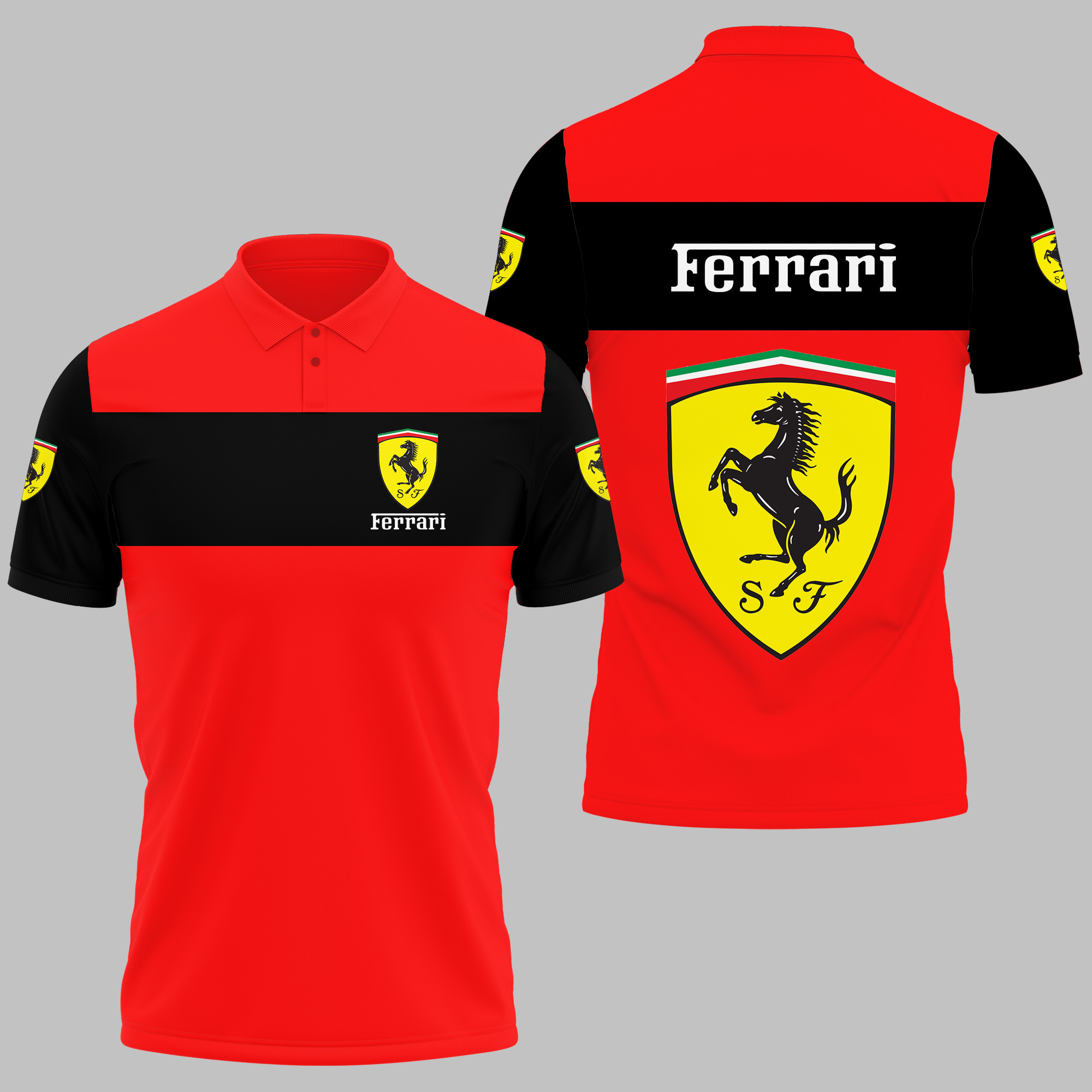 Ferrari Polo Shirt 3D Printed Ver 8