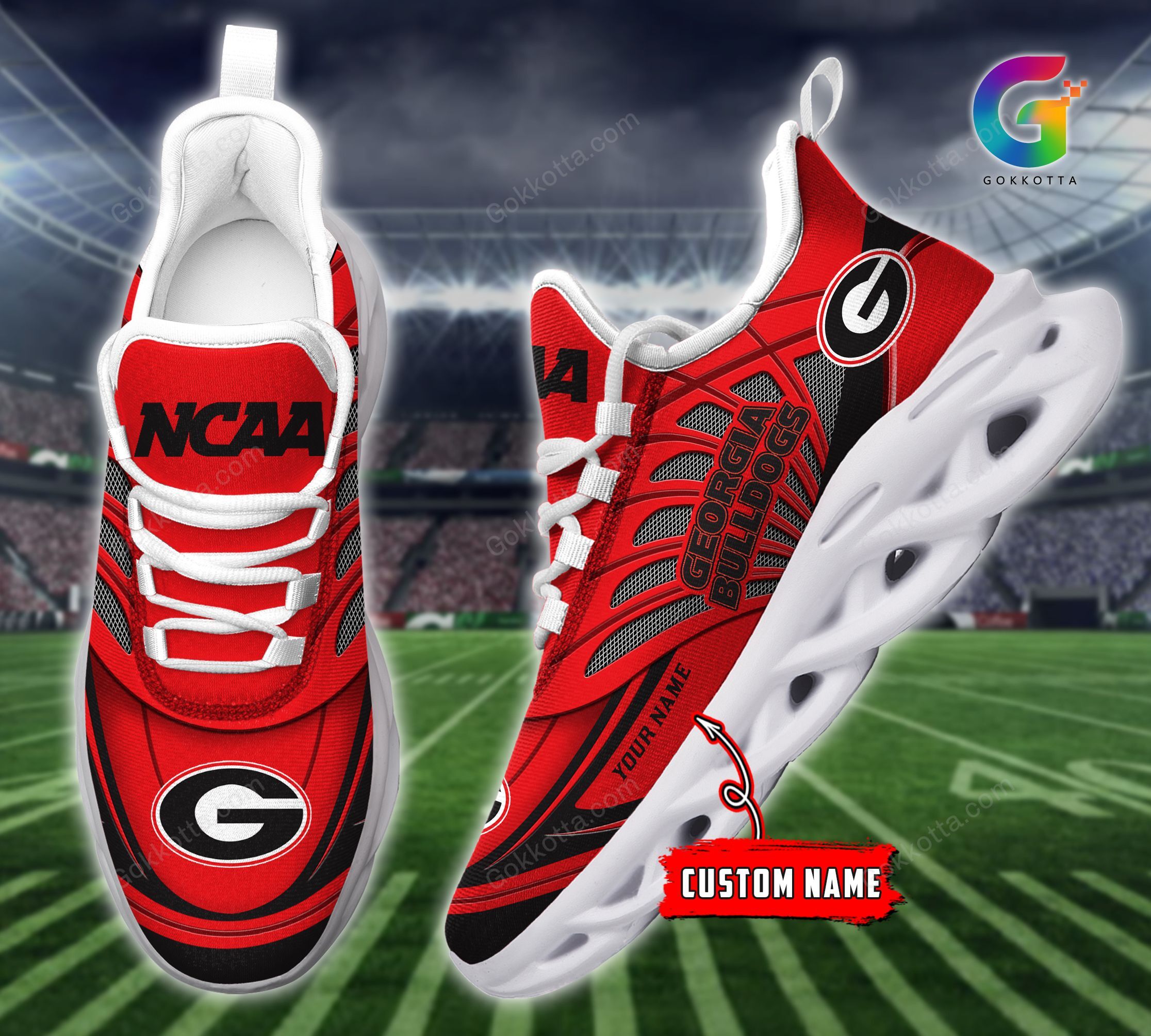 Georgia Bulldogs Personalized Max Soul Shoes THS21093007