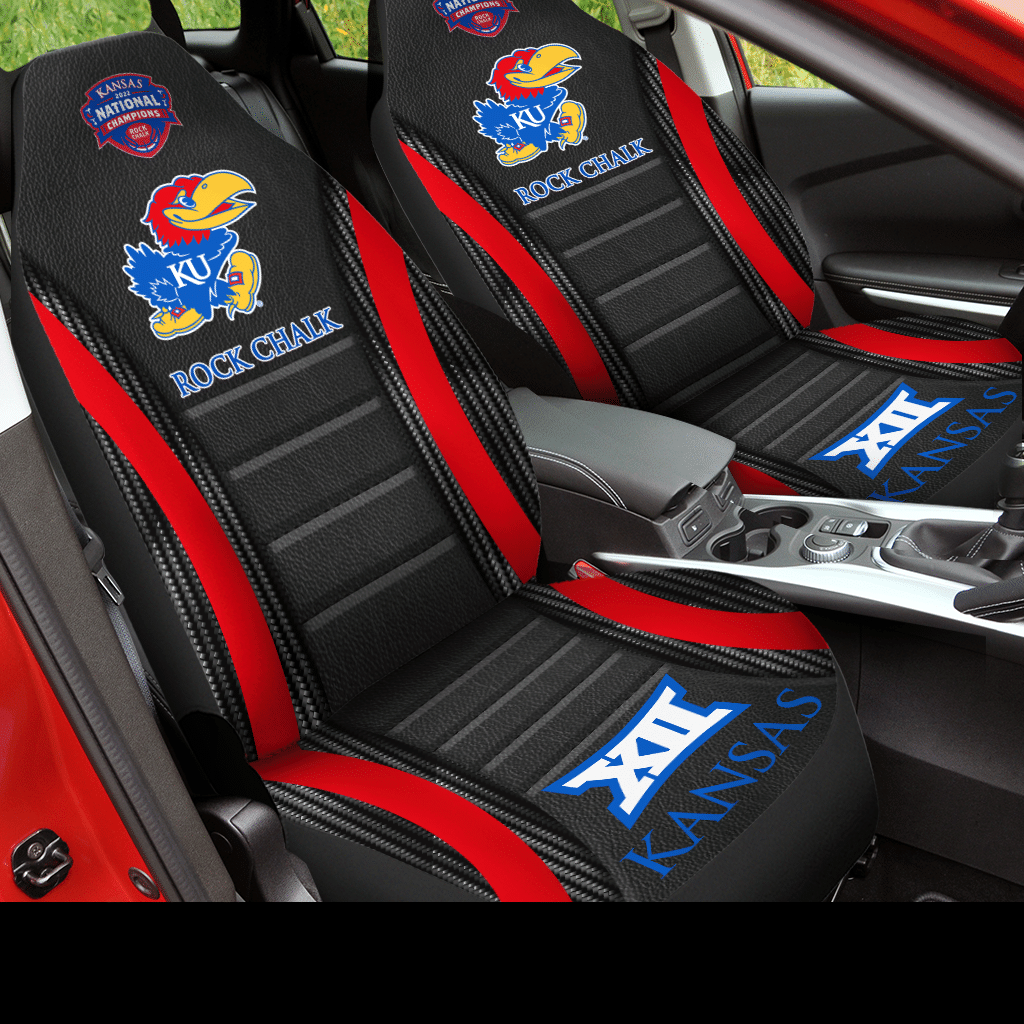 Kansas Jayhawks Car Seat Cover (Set Of 2) Ver 6