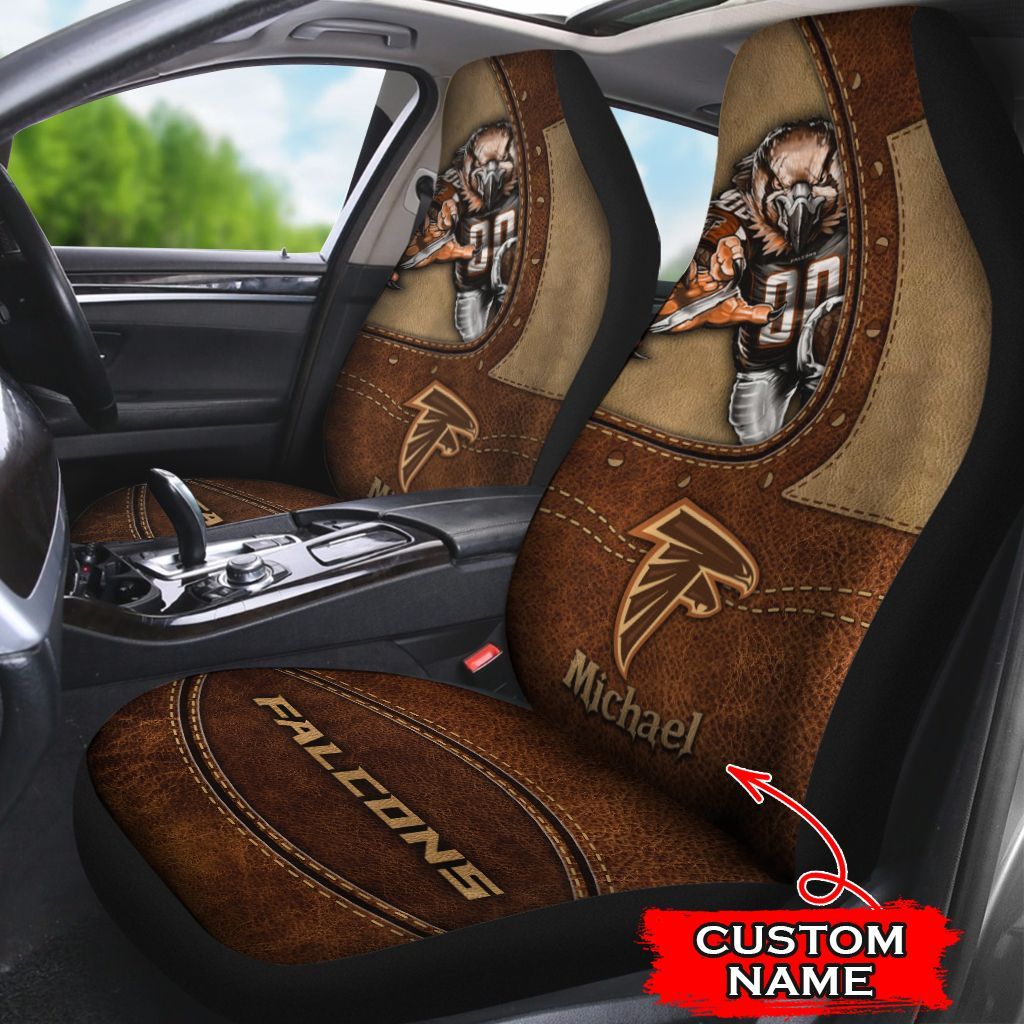 NFL Atlanta Falcons Custom Name Set 2 Seat Covers M6BTH1501