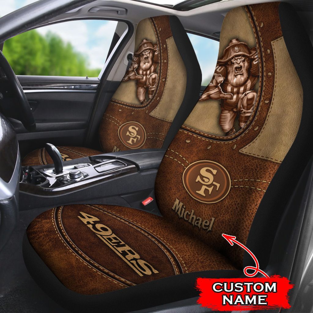 NFL San Francisco 49ers Custom Name Set 2 Seat Covers M6BTH1527