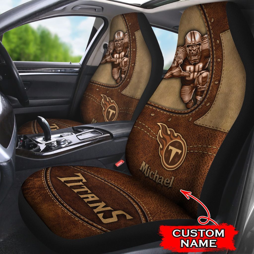 NFL Tennessee Titans Custom Name Set 2 Seat Covers M6BTH1530